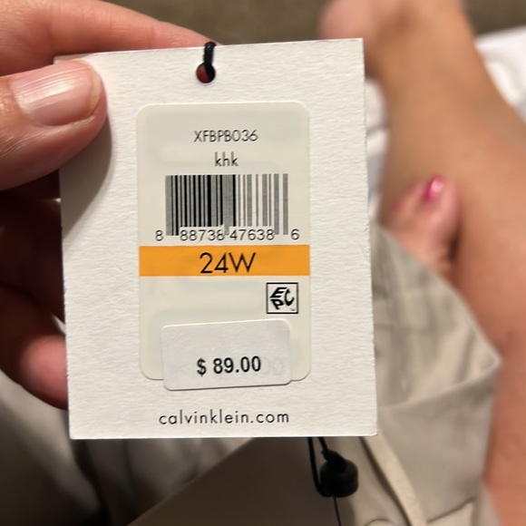 Calvin Klein modern fit tan flat front trousers - Picture 10 of 11